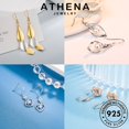 thumbnail image 2 of ATHENA Joyería Gancho Original Diamante Moissanite Jade Plata Pendientes 925 Mujer Perla M010, 2 of 4