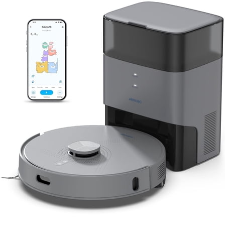 AIRROBO L50  Robot Vacuum and Mop Self Empty with Ultrasonic Carpet Detection, 75 Days Hands-Free, 180min Long Runtime with Smart App Control