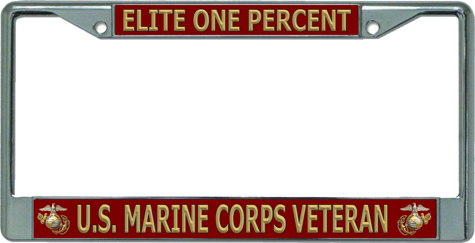U.S Marine Corps Veteran Chrome License Plate Frame