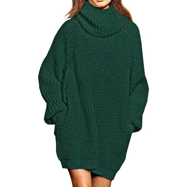 LAICAIW Robe Chandail Longue Ample à Col Roulé Oversize pour Femmes
