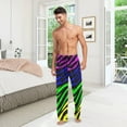 thumbnail image 3 of Men's Pajama Pants with Pockets Sleepwear Lounge Pants Stretch Casual Rainbow Zebra Print 13, 3 of 7