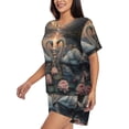 thumbnail image 3 of Womens Pajama Sets With Pocket, Romantic Swans Lotus Lake Lounge Sets Short Sleeve Sleepwear PJ Sets for Women, 3 of 6