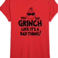 thumbnail image 3 of Dr. Seuss - The Grinch - You Say Grinch Bad Thing - Women's Oversized Graphic T-Shirt, 3 of 5