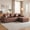 Dark Brown, variant on L Shaped Sectional Sofa, Modern Corner Chaise Couch, Faux Leather Convertible Sofa Bed, No Assembly, Compression Packaged, Living Room Apartment Guest Room, Light Brown