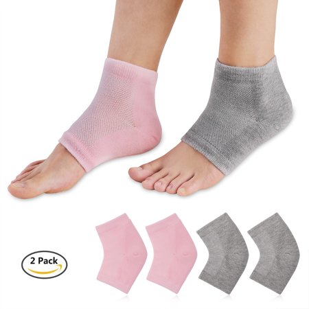 Moisturizing Open-toe Socks Breathable Socks Silicone Gel Heel Feet Care Sets for Dry Hard Cracked Skin, 2