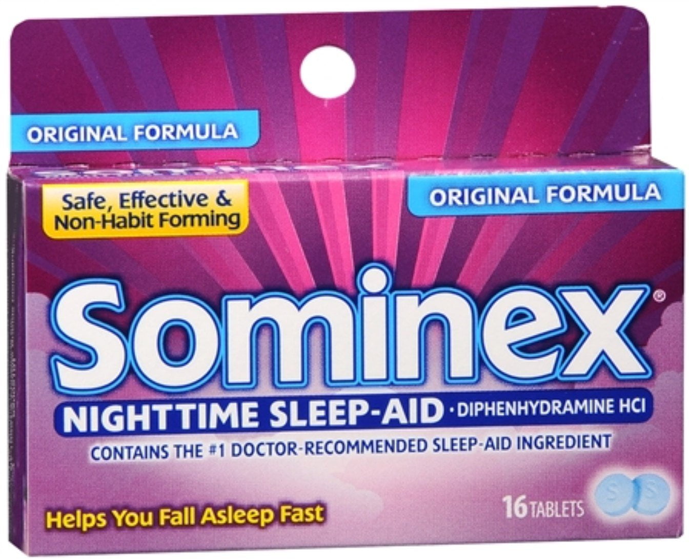 Sominex Original Formula Tablets 16 Tablets (Pack of 6)