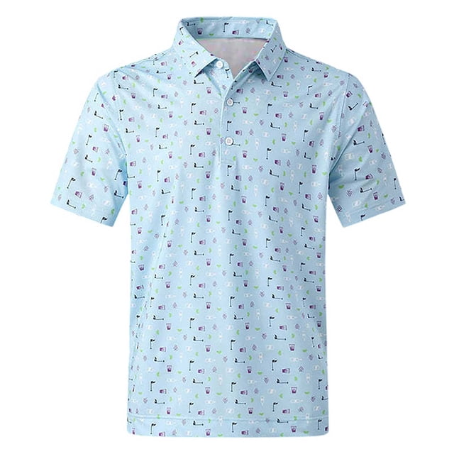 WEIYLL Hauts pour Femmes Tendance 2025 Polo à Manches Courtes Col Rabattu Ample Blouse Bleu Clair Tailles TTTG
