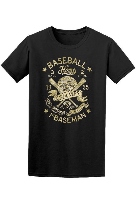 Vintage Baseball T-Shirt Men -Image by Shutterstock, Male Large