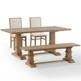 thumbnail image 1 of Pemberly Row 4-Piece Modern Wood Dining Set in Rustic Brown/Cream, 1 of 16