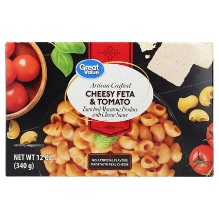 Great Value Artisan Crafted Macaroni and Cheese, Feta and Tomato, 12 oz (Shelf Stable)