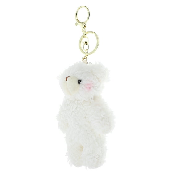 DRAFIDEEP Animal Keychains Cute Plush Design White 1 Pcs