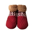 thumbnail image 2 of Hot Sales Winter Solid Thick Warm Socks Under $6 GIJNRIUIUA Crew Socks Winter Men's and Women's Christmas Slippers Socks with Soft Comfortable Lined Socks Warm and Fluffy Non Slip Socks in Winter, 2 of 4
