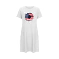 thumbnail image 4 of Lovskoo American Flag Nightgowns for Women Plus Size Night Shirts Patriotic Graphic Short Sleeve Mini Dress Night Gown Dress Casual Pajamas Soft Sleepwear White, 4 of 7
