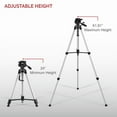 thumbnail image 4 of GPX 62 inch Tripod with Pan/Tilt, Quick Release and Slip Resistant feet, TPD627S, Silver, 4 of 8