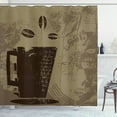 thumbnail image 1 of Ambesonne Coffee Shower Curtain, Grunge Java Breakfast, 69"Wx75"L, Dark Brown Cocoa Tan, 1 of 3