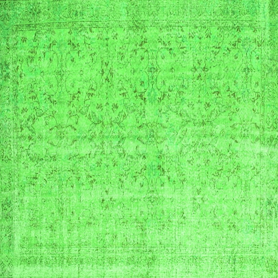 Ahgly Company Indoor Square Abstract Green Contemporary Area Rugs, 5' Square