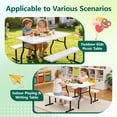 thumbnail image 5 of WASUHE 38" Outdoor Picnic Table Set, Heavy Duty All Weather Plastic Table Set for Small Spaces, Patio & Garden, Party, Compact, White, 5 of 11