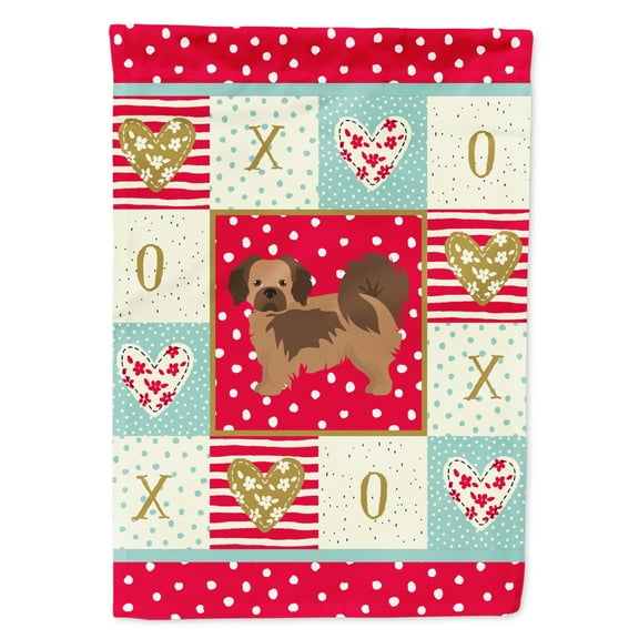 Carolines Treasures CK5897CHF Tibetan Spaniel Love Flag Canvas House Size Large multicolor