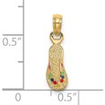 thumbnail image 3 of 14k 3D W Multi-Color Enamel Single Flip-Flop Charm Yellow Gold Material Fashionable Inspired Handcrafted Ideal for collectors and jewelry lovers, 3 of 4