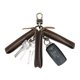 thumbnail image 4 of Car Key Holder Case Doble cremallera Llavero Cartera con dos ganchos Llavero Protección de piel Portátil para tarjetas de crédito Monedas Salvador titular de la clave, 4 of 9