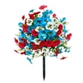 thumbnail image 2 of Artificial Petunias Flowers for Outdoor, Fake Plants Long Vine Morning Glory Eucalyptus, UV Resistant Realistic Faux Greenery Outside Patio Porch Garden Spring Decor, Red Blue White, 2 of 6