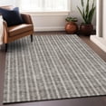 thumbnail image 5 of HomeRoots 673887 5 x 8 ft. Taupe & Ivory Striped Transitional Washable Machine Made Rectangle Area Rug with UV Protection, 5 of 9