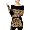 thumbnail image 3 of I.N.C Womens Damask Knit Sweater, Black, Small, 3 of 3