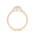 thumbnail image 2 of ANGARA Lab Grown Oval Diamond Halo Ring for Women in 14K Rose Gold (Size-7x5mm | Color-F-G | Clarity-VS) | April Birthstone, Birthday, Anniversary, Jewelry Gift for Women | Lab-Grown Diamond Ring, 2 of 4