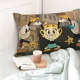 thumbnail image 6 of Game Cuphead Mugman Pillowcase Cushion Pillow Covers With Hidden Zipper Pillow Case Decor For Bed Dorm Sofa Couch Car 14"x20", 6 of 8