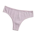 thumbnail image 2 of LYEAA 100% Cotton Underwear for Women Thong Low Rise Cool Bikini Breathable Comfort Solid Cute Daily Panties Seamless Fashionable Underpants Purple M, 2 of 4