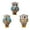 Blue, variant on Yammee Resins Owl Sculptures Set of 3 Unique Hear No See No Speak No Animal Figurines Ornaments for Home and Office Desk Decors