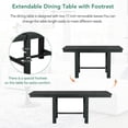 thumbnail image 6 of Harper & Bright Designs Farmhouse Extendable Dining Table Set with Bench for 6, Solid Wood Rectangular Kitchen Table Set with Removable Leaf, 4 Upholstered Chairs, Black, 6 of 16