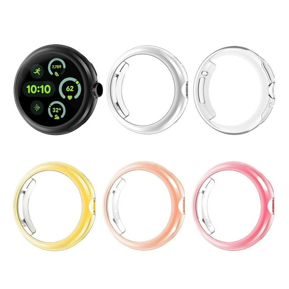 MAE [6-Pack] Watch Case with Screen Protector for Google Pixel Watch 3 XL(45mm), Soft TPU Scratch Resistant Face Covers.