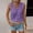 Purple, variant on Women's Lace Trim Button-Down Tank, V-Neck Sleeveless Blouse with Front Lace Cutouts, Boho Summer Casual Top Purple S
