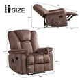 thumbnail image 3 of Manual Massage Recliner Chairs with Heat for Living Room, Overstuffed Breathable Fabric Reclining Chair with Side Pockets and USB ports, Single Sofa Home Theater Seating, 3 of 5