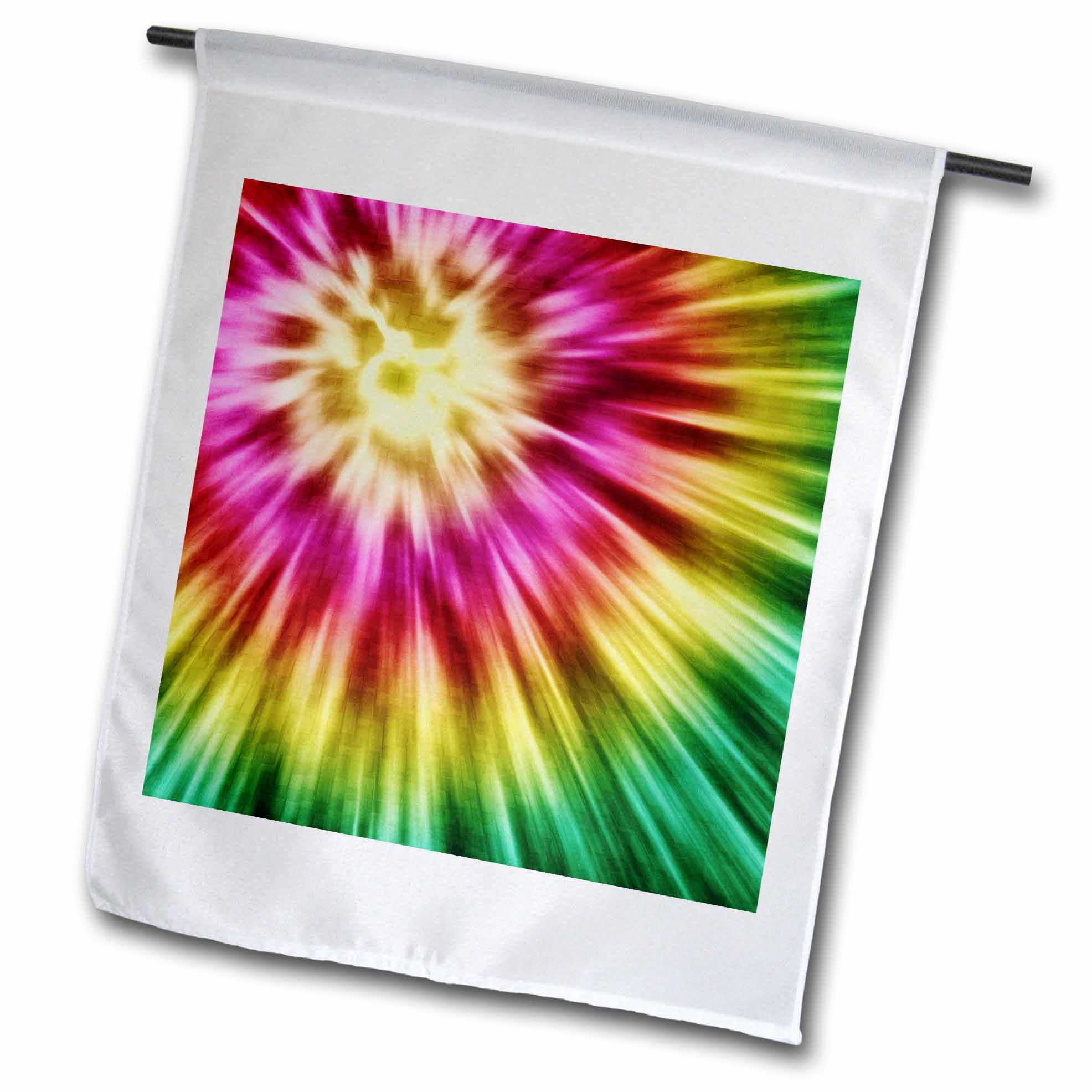 3dRose Tie Dye Green starburst tie dye design in green yellow and red