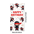 thumbnail image 5 of Colorful Ninja Birthday Party Banner Kids Backdrop Cute Decorative Design Celebration for Children Party Indoor, 5 of 9