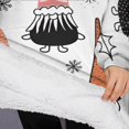 thumbnail image 3 of Oversized Wearable Blanket Hoodie,White Christmas Gnome and Snowflake Pattern Sherpa Blanket Hoodie with Super Pockets,Super Warm Fuzzy Pullover for Women & Men, 3 of 6