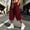 Wine, variant on Maean Mens Capris Pants 3/4 Wide Leg Drawstring Elastic Waist Loose Shorts Capri Pant with Pockets