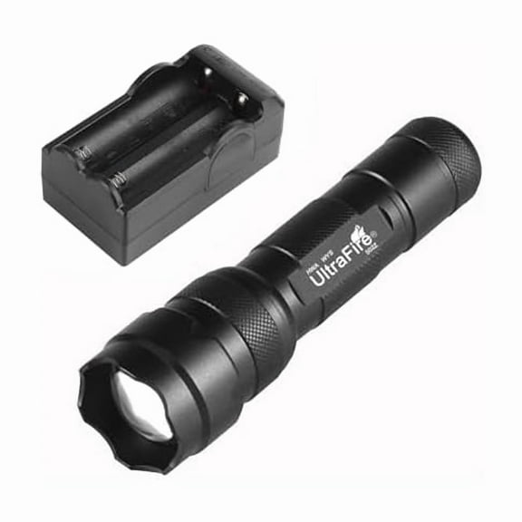 ZC Single Mode Mini Flashlight,1200 High Lumen Zoomable LED Tactical Flashlight with UFB18 and Charger for Outdoor Camping and Hiking Bright Small Handheld Flashlight 502z