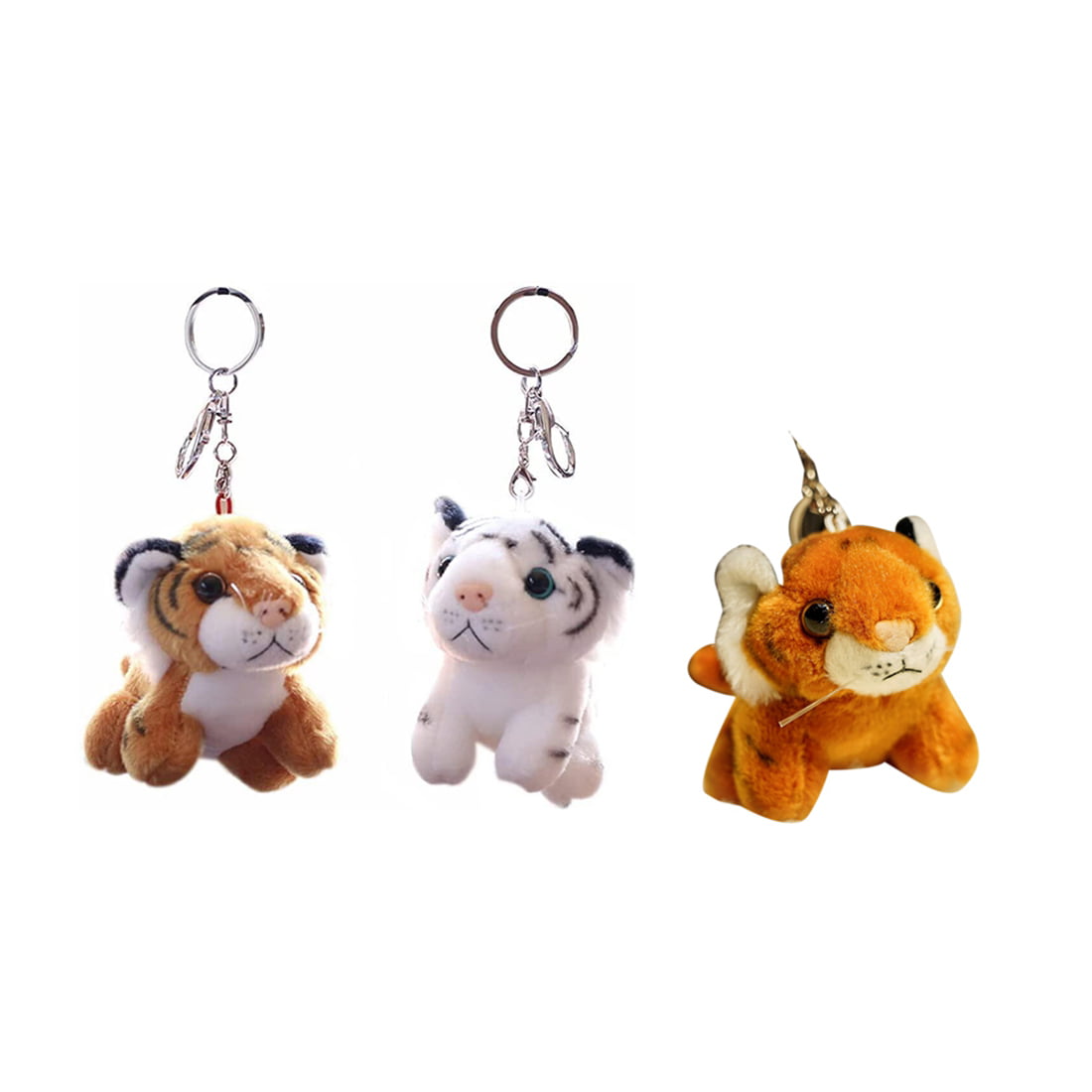 3 Pieces Plush Keychain Stuffed Animal Toy Soft Animal Charm Keyring Cute  Keychain Kids Bag Purse Backpack Handbag 
