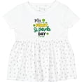 thumbnail image 3 of Inktastic My First St Patrick's Day with Shamrocks Girls Baby Dress, 3 of 5