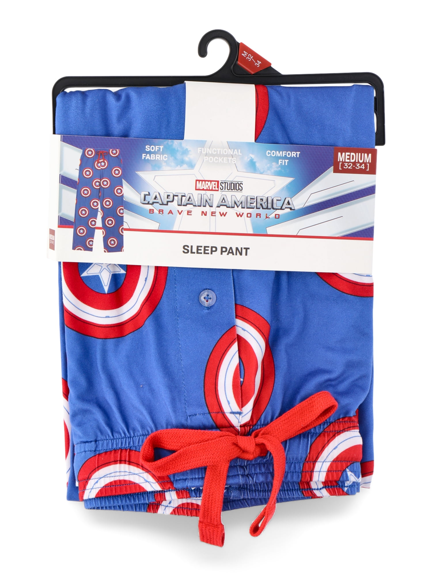 Captain America Men's Pajamas Sleep Pants Blue, Sizes S-2XL