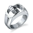 thumbnail image 3 of Men's Stainless Steel Diamond Accent "DAD" Flip Ring - Perfect gift for Father's Day - Mens, 3 of 4