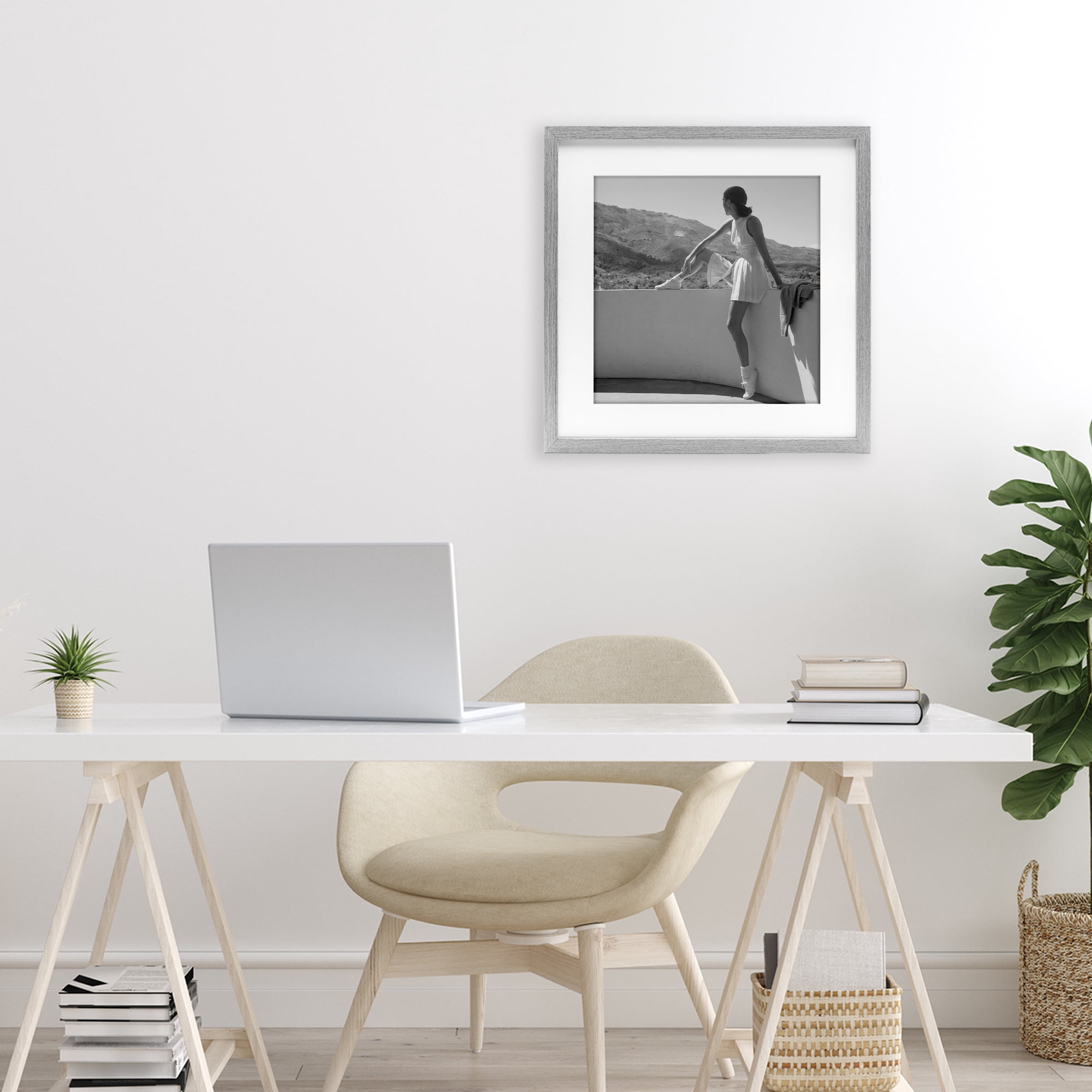 Stupell Industries Woman In Tennis Outfit Gray Framed Print Under Glass, design by Toni Frissell