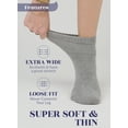 thumbnail image 3 of HUGH UGOLI Women Diabetic Ankle Socks, Super Soft & Thin Bamboo Socks, Wide & Loose, Non-Binding Top & Seamless Toe, 4 Pairs, Light Gray, Shoe Size: 10-12, 3 of 5