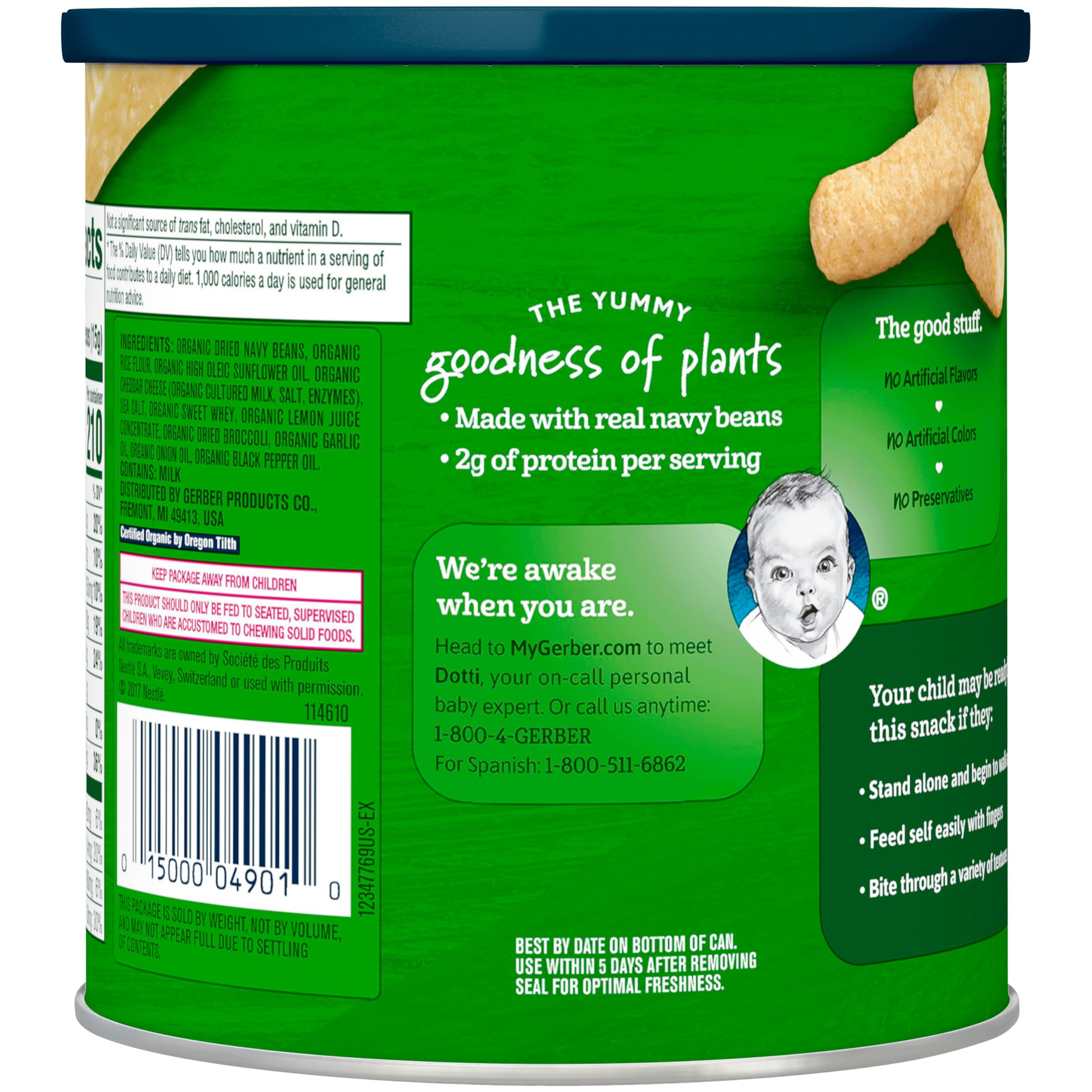 gerber organic lil crunchies white cheddar