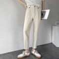 thumbnail image 3 of Pantalones de traje recto para hombre, pantalones para hombre de talla grande, marrón, ropa de verano de primavera 2024, reseñas elegantes de Corea, muchos pantalones casuales delgados, 3 of 5