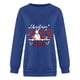 thumbnail image 3 of Sudadera de moda Gibobby con estampado navideño para mujer Cuello redondo Fit Pullover Casual Manga larga azul L, 3 of 4