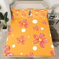thumbnail image 2 of Feelyou Watercolor Flower Teens Full Size Sheets, Gold Blossoms Floral Bed Sheets, Kawaii Cartoon Sheet Sets, Ultra Soft Bedroom Decor, 4 Pieces, 2 of 7